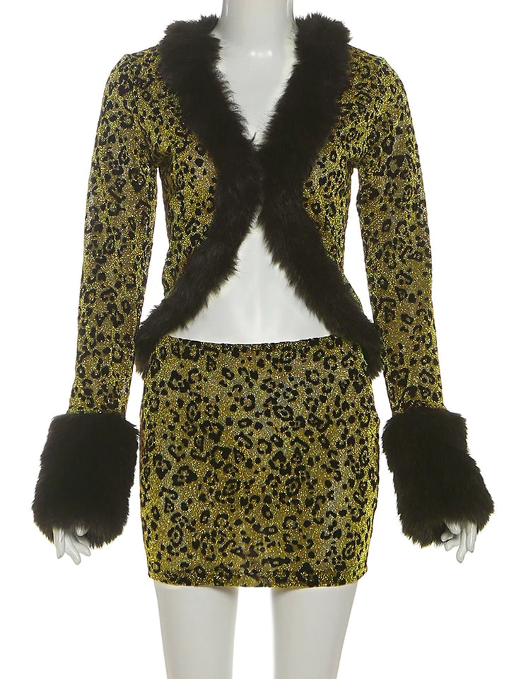 Wild Leopard Print twoPiece Set