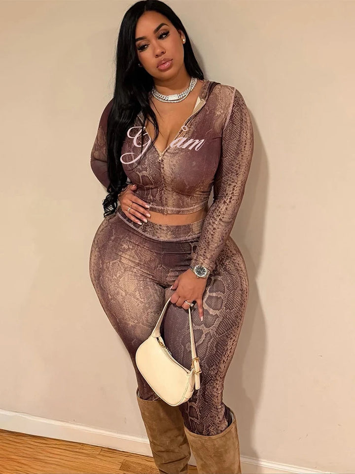 Sporty Polka Tracksuit 2-Piece Set