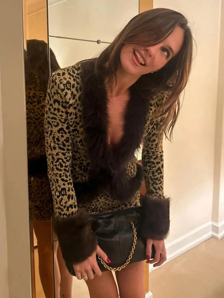 Wild Leopard Print twoPiece Set