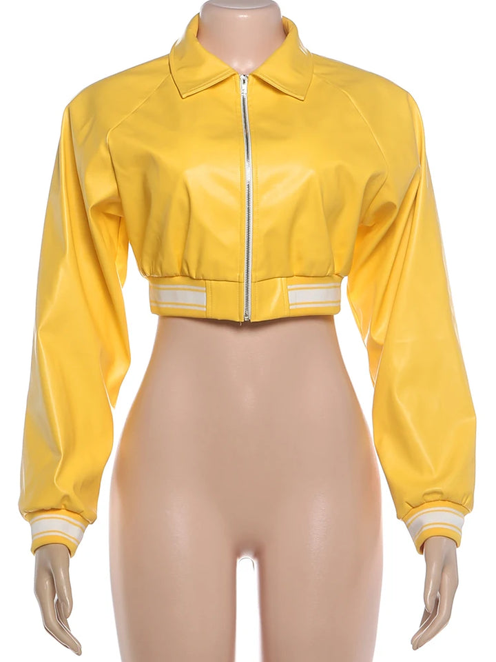Lapel Jacket Woman Leather