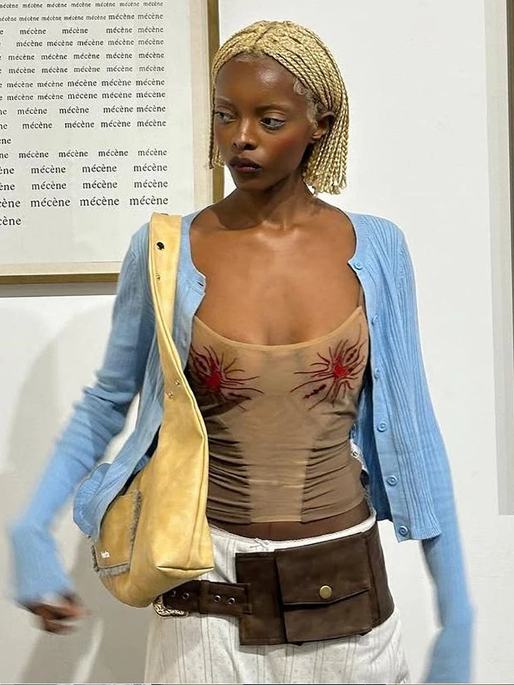 See through  Camisole Sun Print