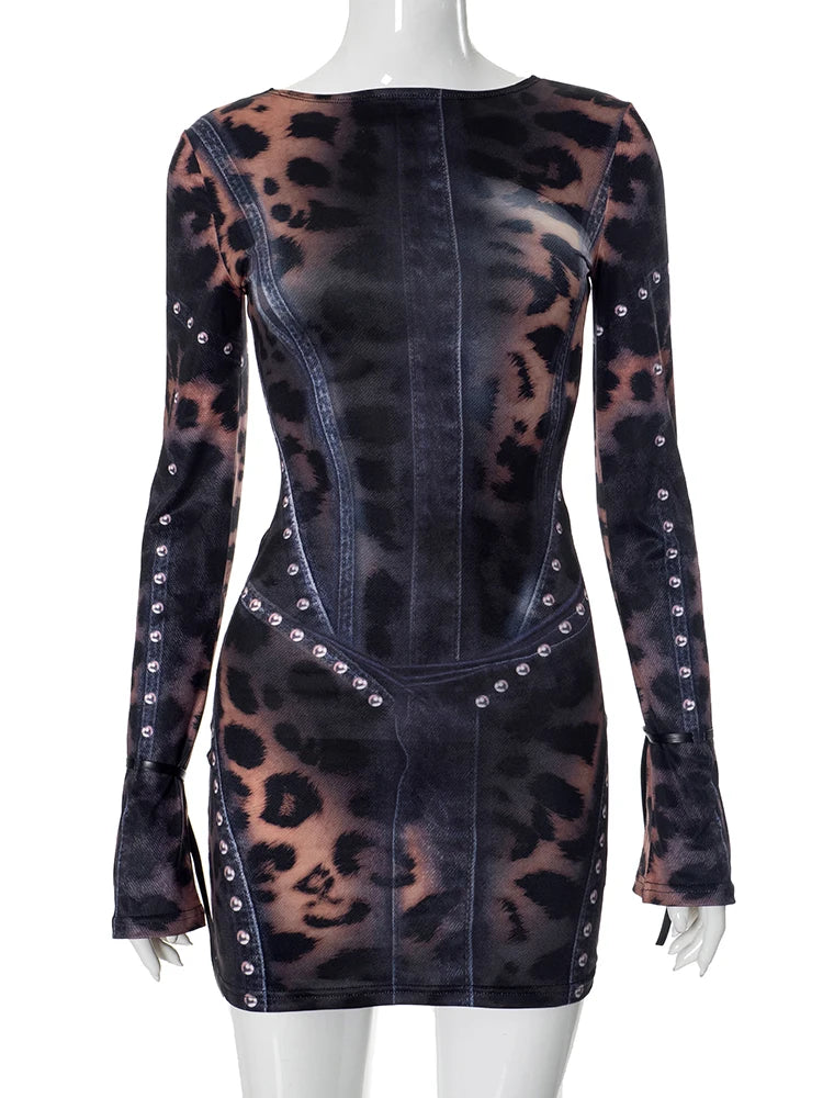 Chelly Leopard Print Women Dress
