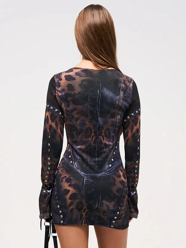 Chelly Leopard Print Women Dress