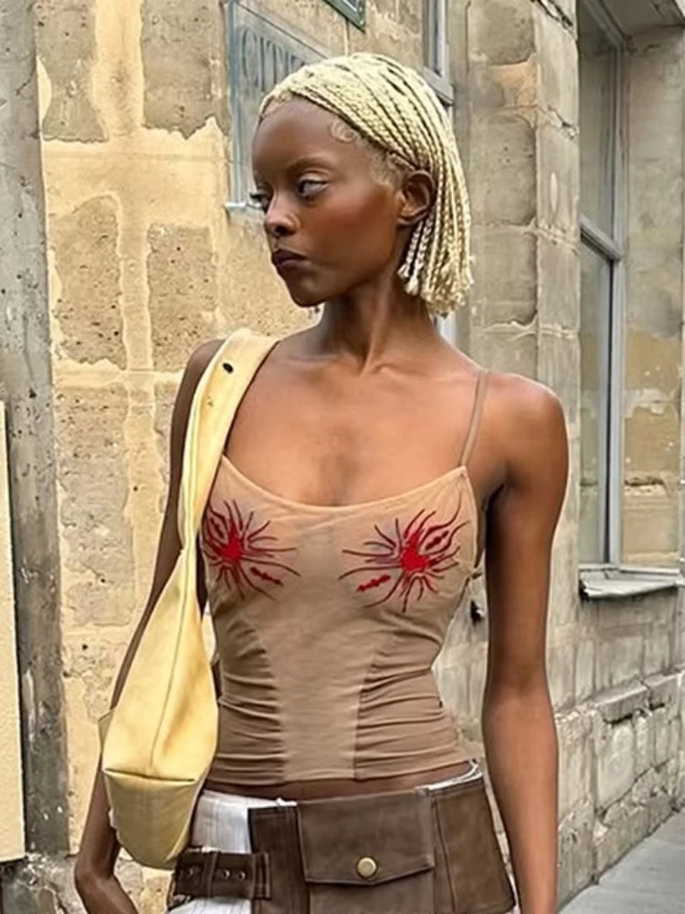 See through  Camisole Sun Print