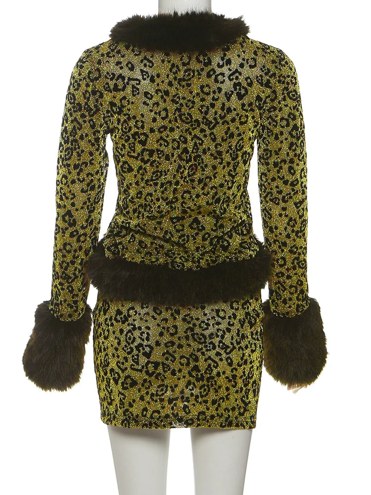 Wild Leopard Print twoPiece Set