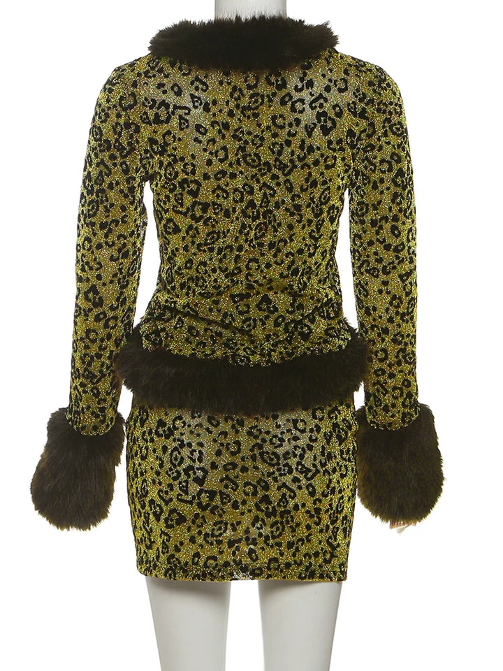 Wild Leopard Print twoPiece Set