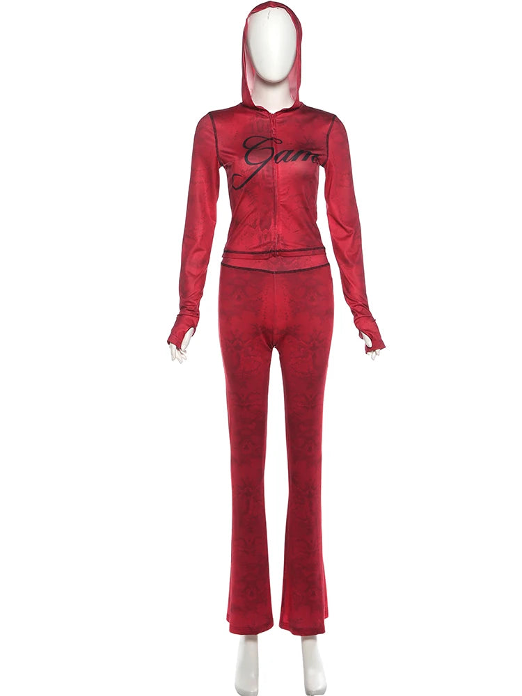 Sporty Polka Tracksuit 2-Piece Set