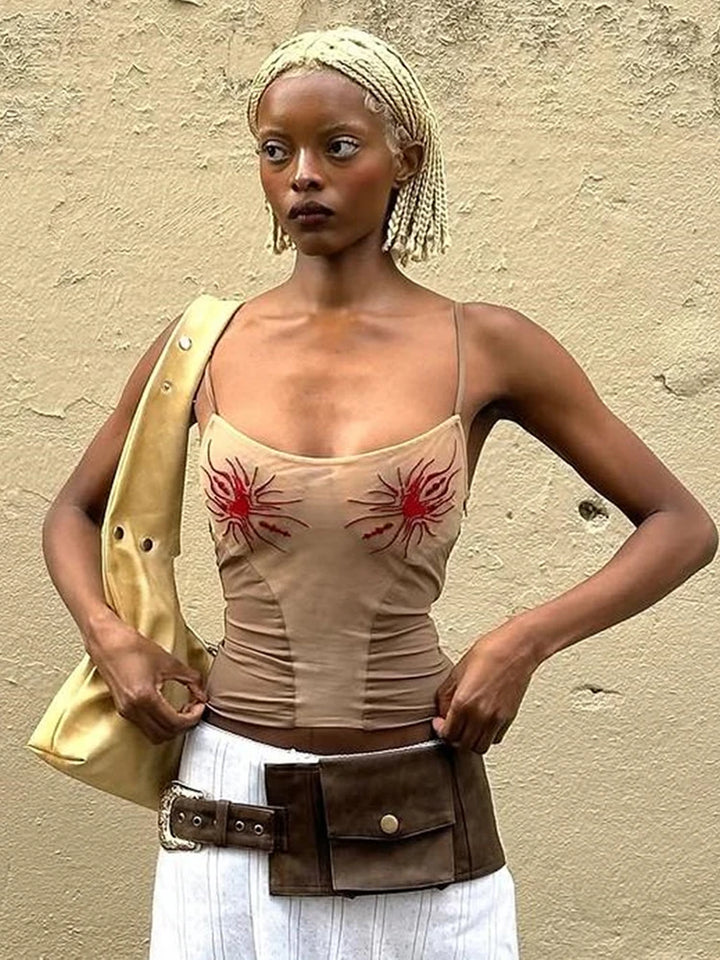 See through  Camisole Sun Print