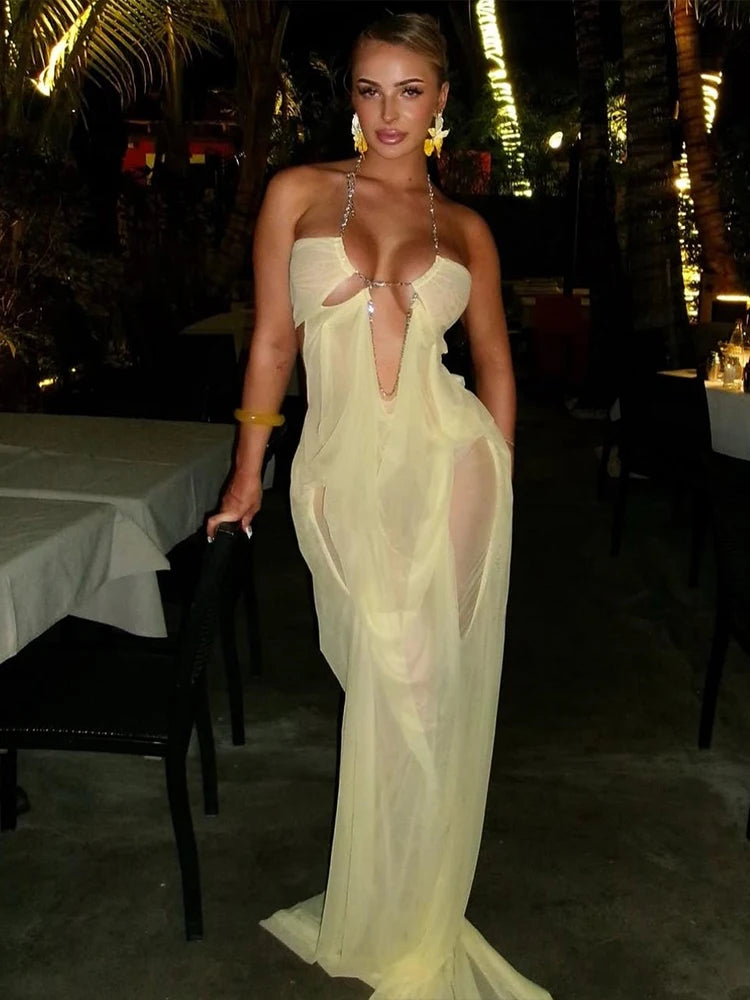 Chelly Sexy See Through Luxury Dress