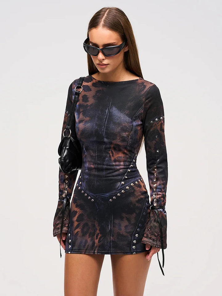 Chelly Leopard Print Women Dress