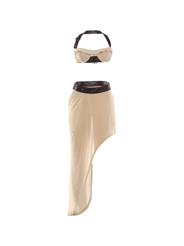 Chelly Sexy Metal Buckle Belt Set