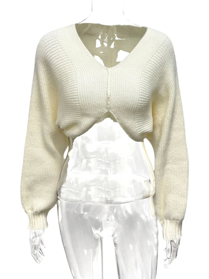 Knit Crop Top  Long Sleeves
