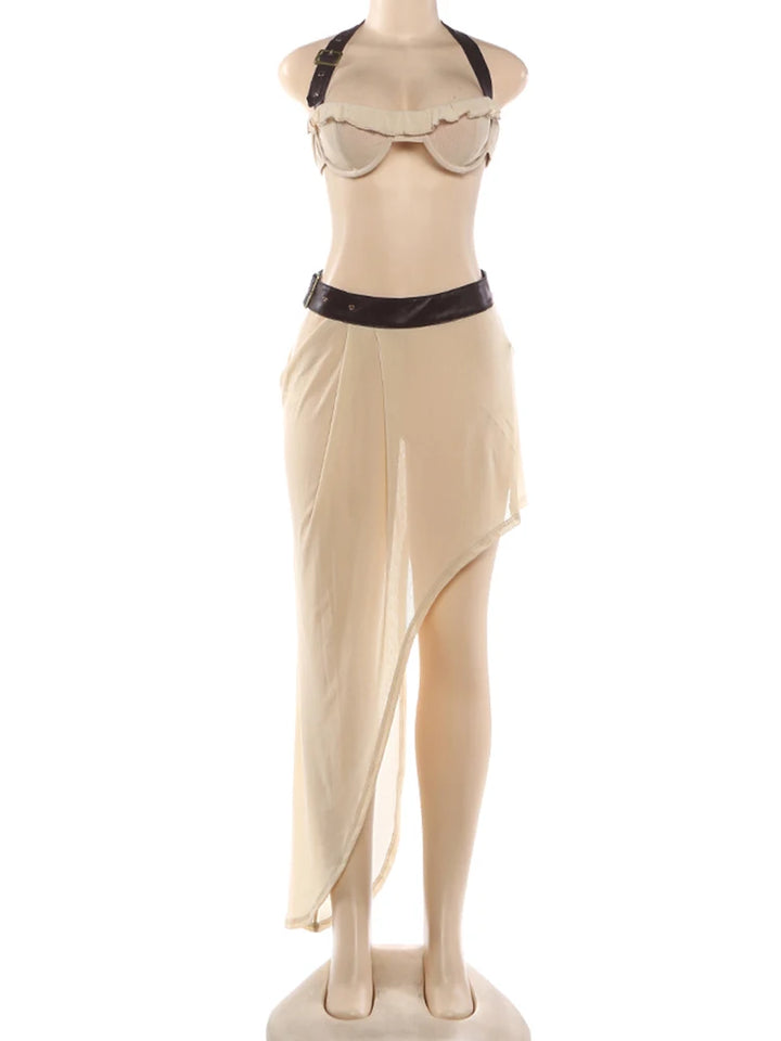 Chelly Sexy Metal Buckle Belt Set