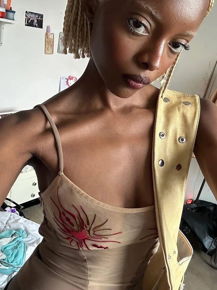 See through  Camisole Sun Print