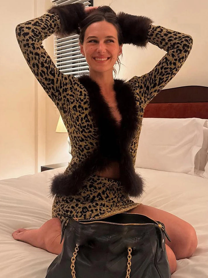 Wild Leopard Print twoPiece Set